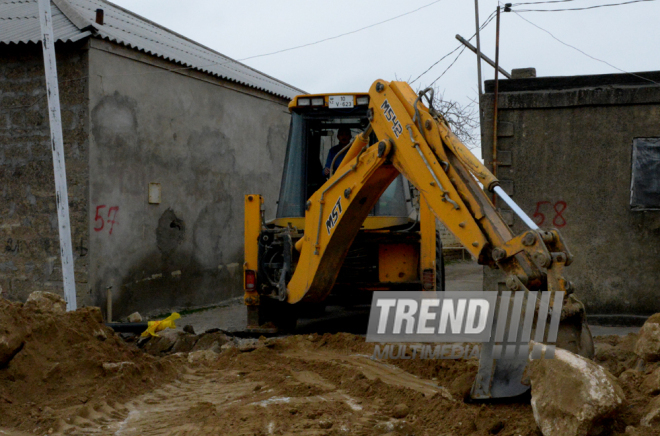 Nardaran township being landscaped. Baku, Azerbaijan, 25 Jan. 2016